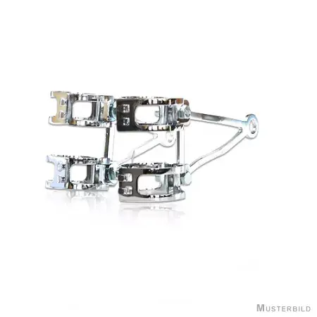 Abverkauf Lampenhalter-Set Alu-Chrom 55–58 mm mit 4 Schellen und 2 Haltern