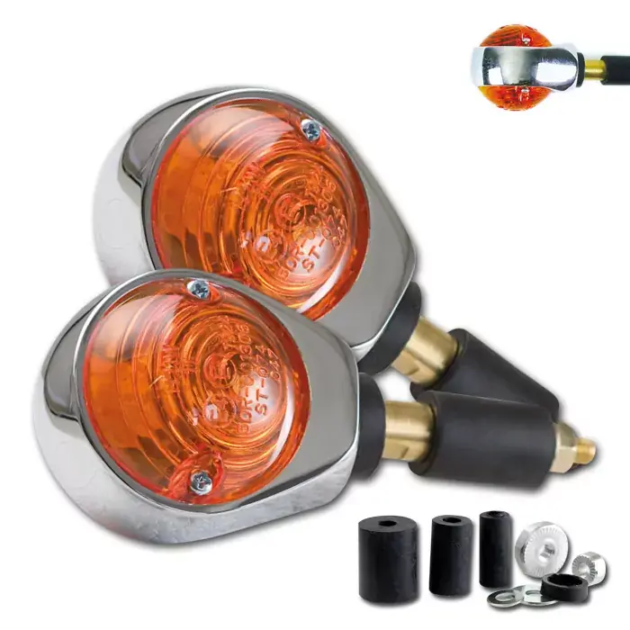 Schnäppchen Ochsenaugen-Blinker chrom gelb E-geprüft 12V/21W
