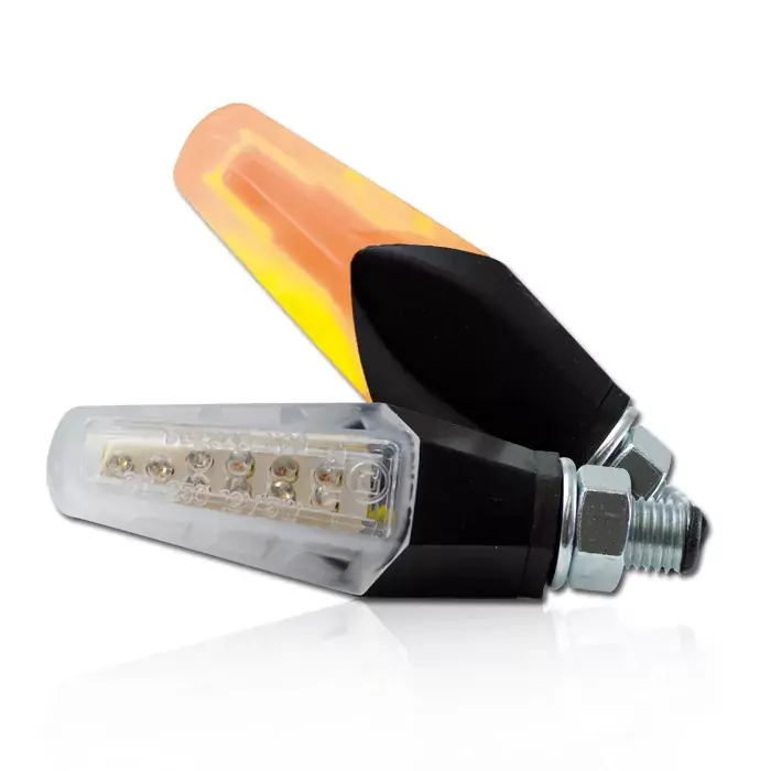 Finale Aktion LED-Blinker "Freeze" schwarz klar E-geprüft Paar M10