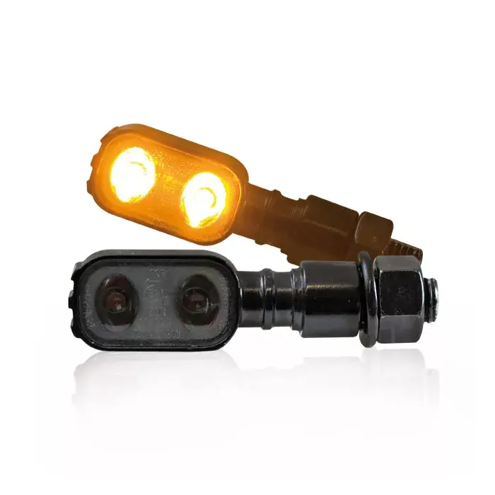 Ausverkauf LED-Blinker Fluted schwarz getönt M10 E-geprüft