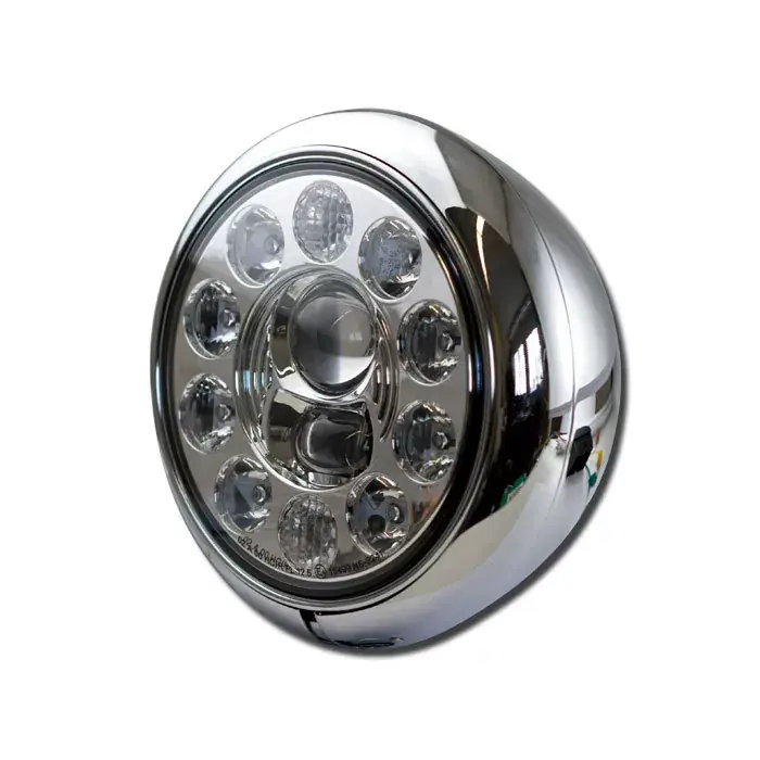 Sichere Zahlung LED Scheinwerfer 7 Zoll HD-Style Chrom E-geprüft