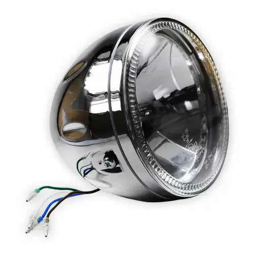 Meistverkauft Scheinwerfer "Skyline" 5-3/4" chrom mit LED Standlichtring, H4, E-geprüft