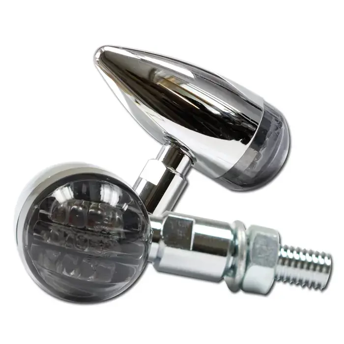LED-Blinker Mini Bullet chrom getönt E-geprüft Beliebt