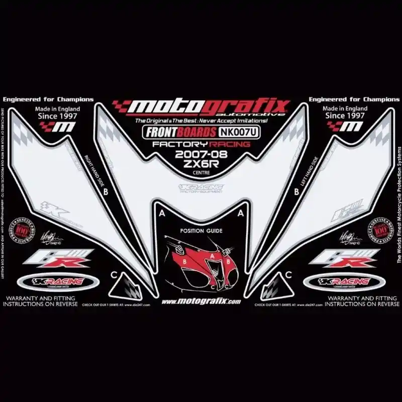 Garantierte Lieferung Motografix Steinschlagschutz vorn passend für Kawasaki ZX-6 R 2007-2008