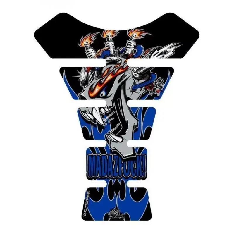 Preisknaller Motografix Mad Az F**K Gashead Blue 3D Gel Tank Pad Protector