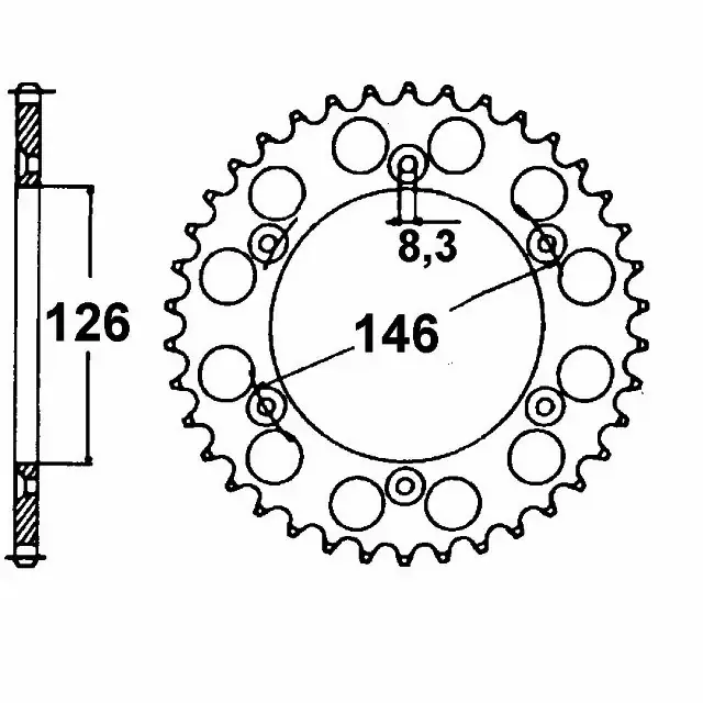 Sonderaktion Kettenrad Stahl 50 Zähne Teilung 428 passend für Suzuki DR125SM