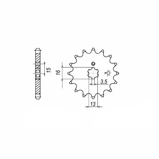 Highlight Ritzel 15 Zähne Teilung 420 passend für Yamaha DT80MX, RD80MX