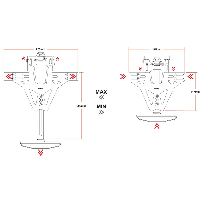 Echt HIGHSIDER Akron-RS Pro Kennzeichenhalter passend für Ducati