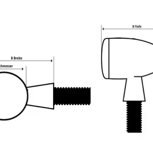 Expressversand HIGHSIDER Pro Rocket Classic LED Blinker schwarz / Rauchgrau (Paar), vorn & hinten