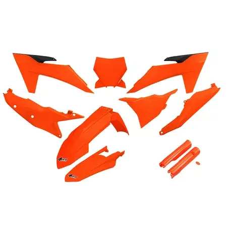 Neue Ware Plastik Kit mit Gabelprotektoren KTM ab 2023 neon orange
