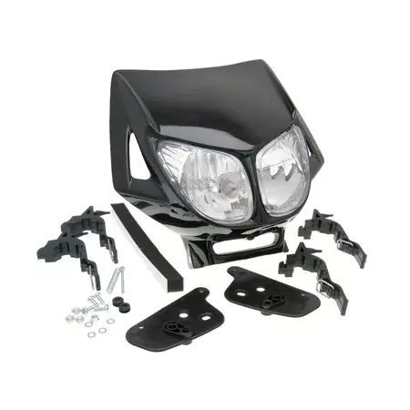 Expressversand Scheinwerfermaske Enduro Doppeloptik schwarz