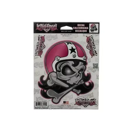 Must-Have Aufkleber Lethal Threat Girl Skull Helmet 15x20cm