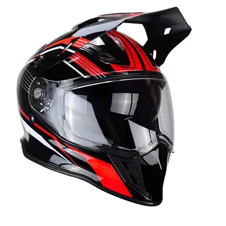 Neu Im Sortiment Crosshelm Doppelvisier Trendy 20 T-803 schwarz / rot