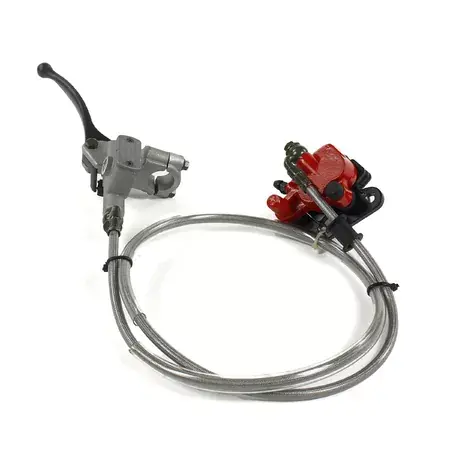 Super-Preis Bremsen Kit vorn 2 Bremskolben Hix Pit Bike / Dirt Bike rot