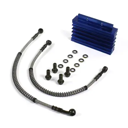 Ölkühler Alu CNC Pitbike Lifan / YX 140cc blau Heißes Angebot