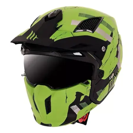 Schneller Versand Trial Helm MT Streetfighter SV Skull matt grün