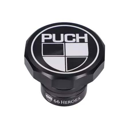 Tankdeckel 66Heroes Alu schwarz Puch-Logo Puch Maxi Zertifiziert