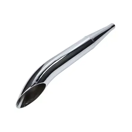 Neu Auspuff Sidepipe swiing 28/60mm Chrom Mofa